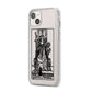 Queen of Wands Monochrome iPhone 14 Plus Clear Tough Case Starlight Angled Image