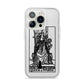 Queen of Wands Monochrome iPhone 14 Pro Clear Tough Case Silver