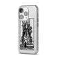 Queen of Wands Monochrome iPhone 14 Pro Glitter Tough Case Silver Angled Image