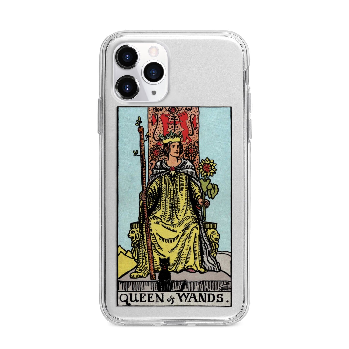 Queen of Wands Tarot Card Apple iPhone 11 Pro in Silver with Bumper Case