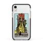 Queen of Wands Tarot Card Apple iPhone XR Impact Case Black Edge on Silver Phone