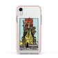 Queen of Wands Tarot Card Apple iPhone XR Impact Case Pink Edge on Silver Phone