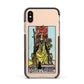 Queen of Wands Tarot Card Apple iPhone Xs Impact Case Black Edge on Gold Phone