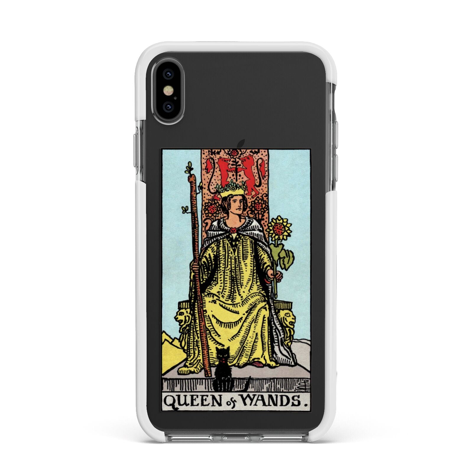 Queen of Wands Tarot Card Apple iPhone Xs Max Impact Case White Edge on Black Phone