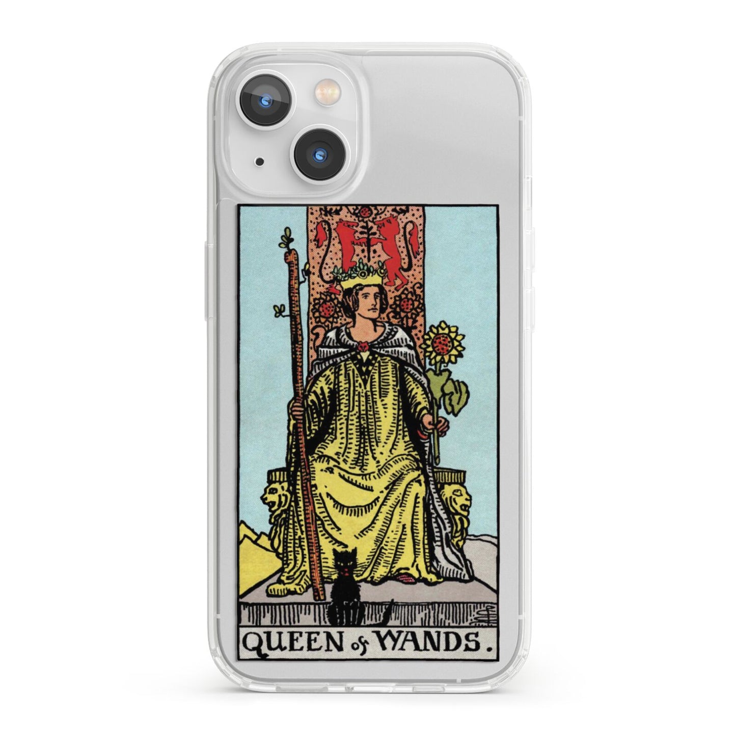 Queen of Wands Tarot Card iPhone 13 Clear Bumper Case