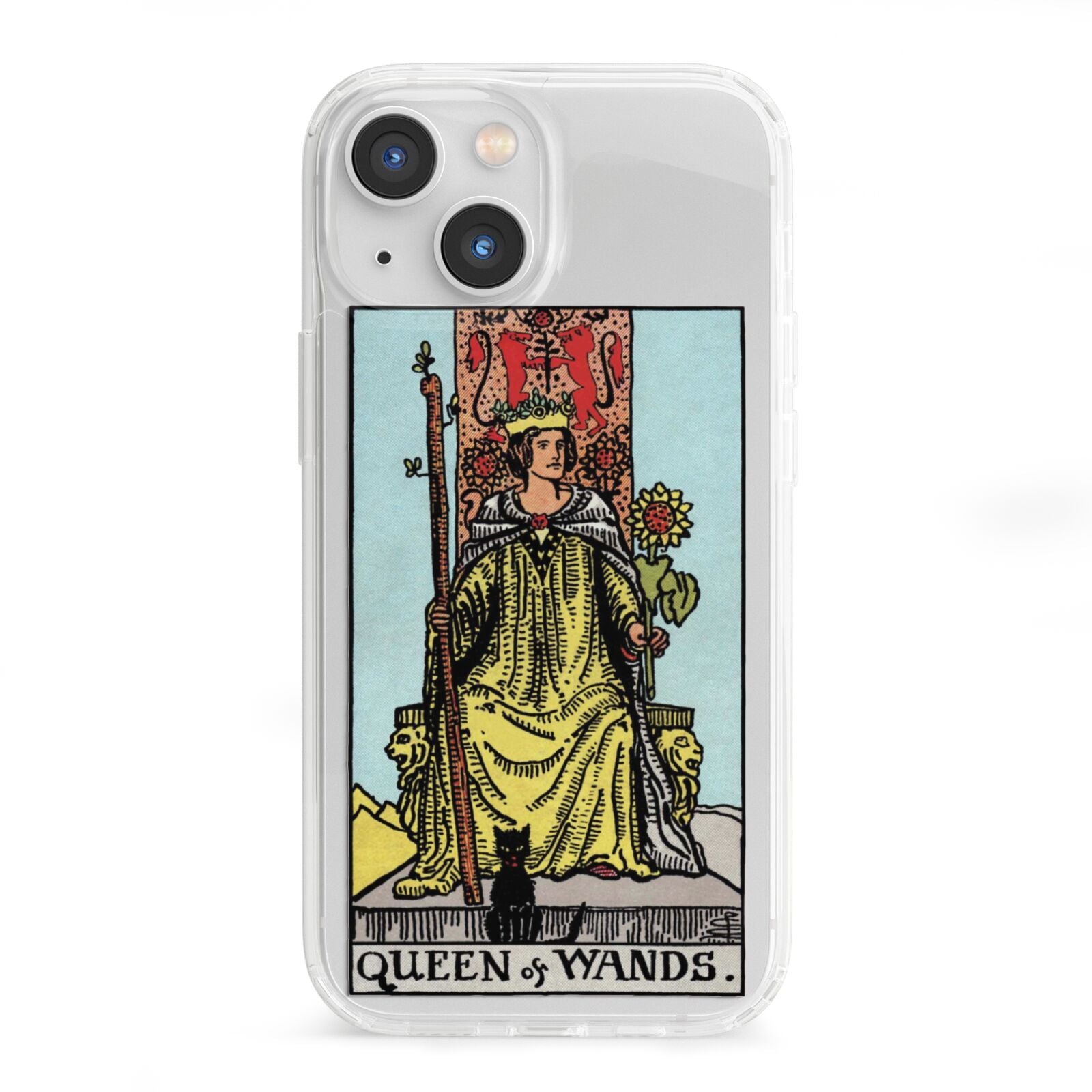 Queen of Wands Tarot Card iPhone 13 Mini Clear Bumper Case