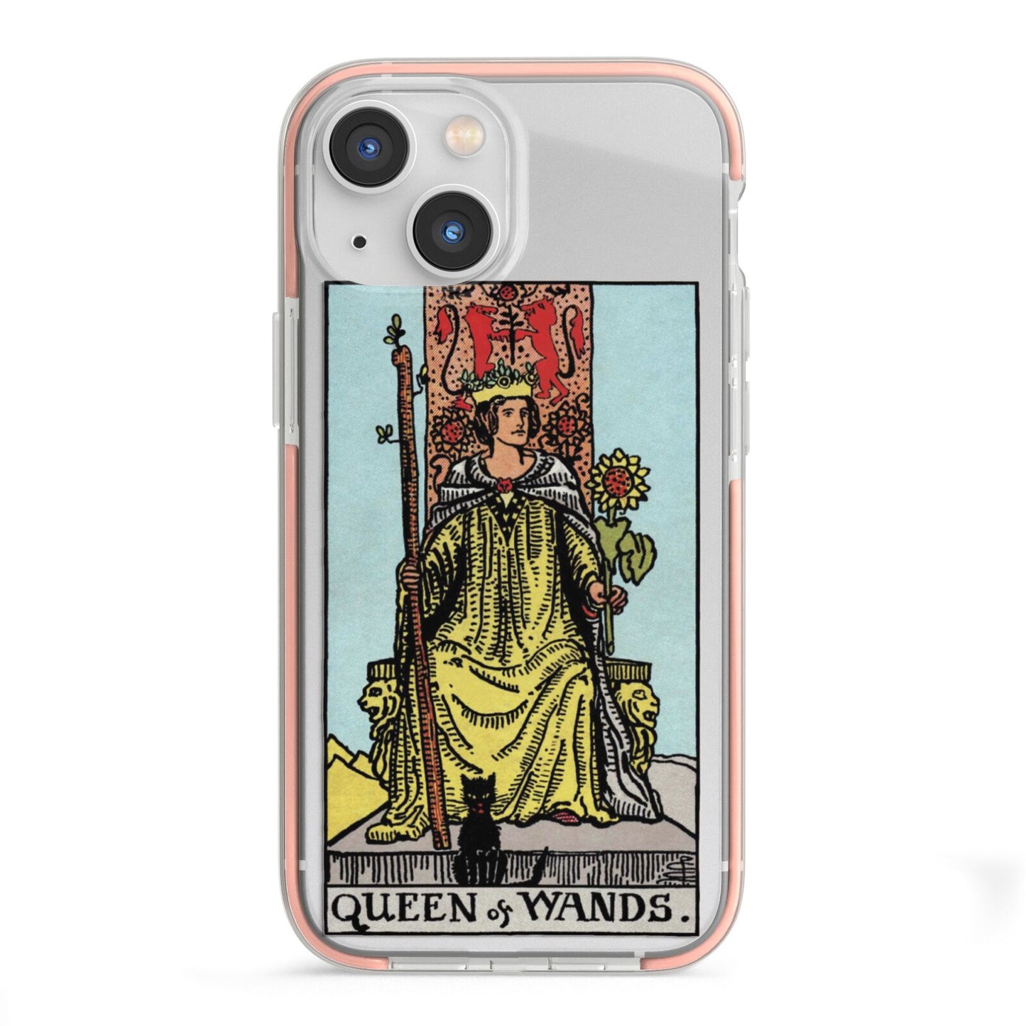 Queen of Wands Tarot Card iPhone 13 Mini TPU Impact Case with Pink Edges