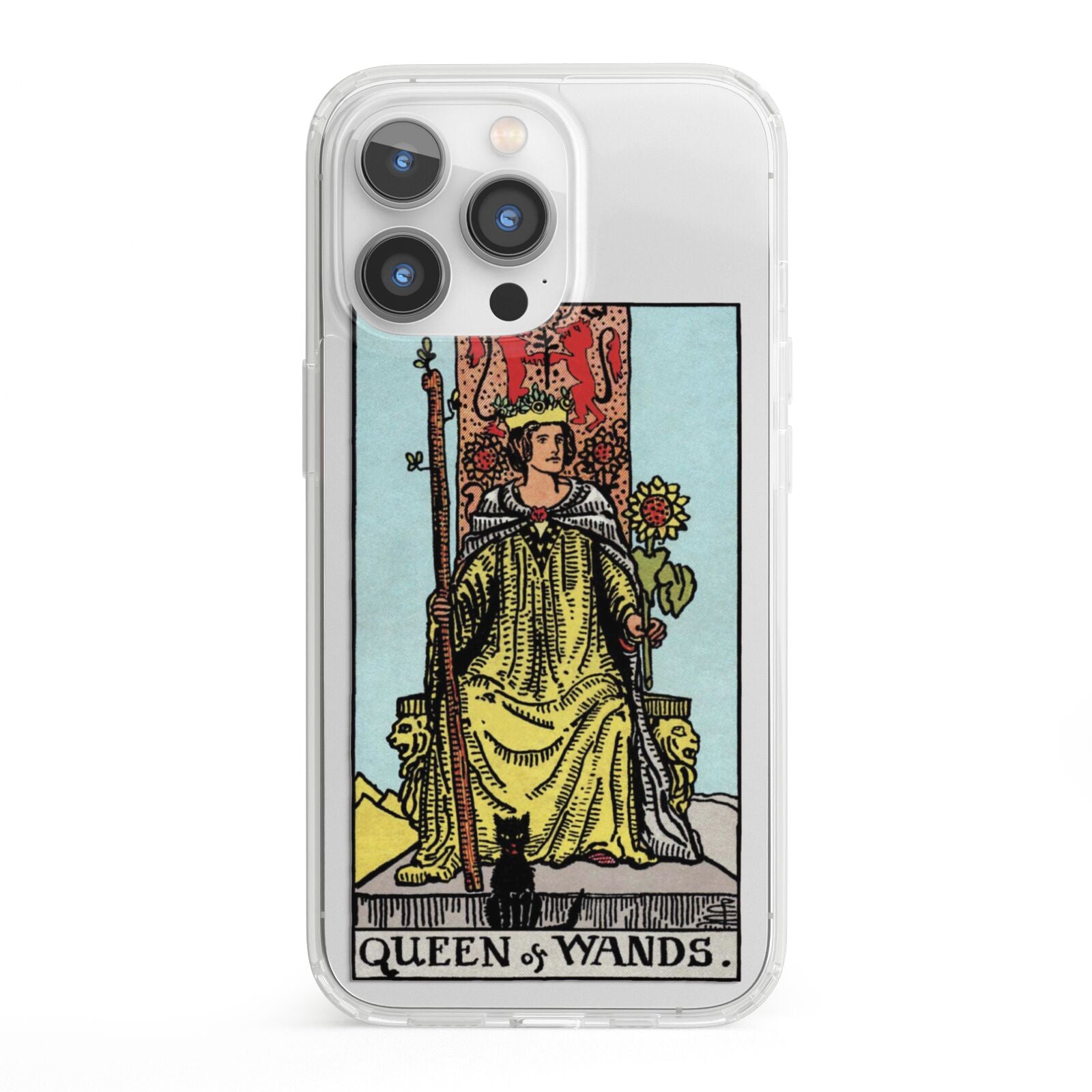 Queen of Wands Tarot Card iPhone 13 Pro Clear Bumper Case