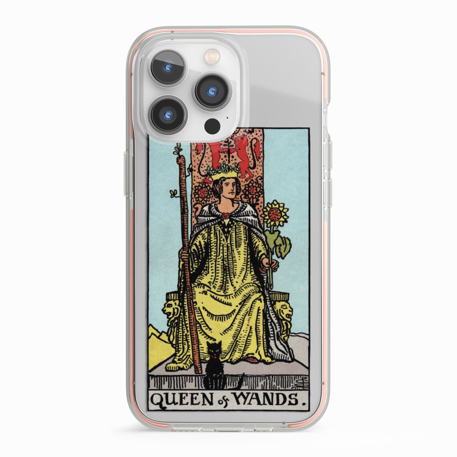 Queen of Wands Tarot Card iPhone 13 Pro TPU Impact Case with Pink Edges