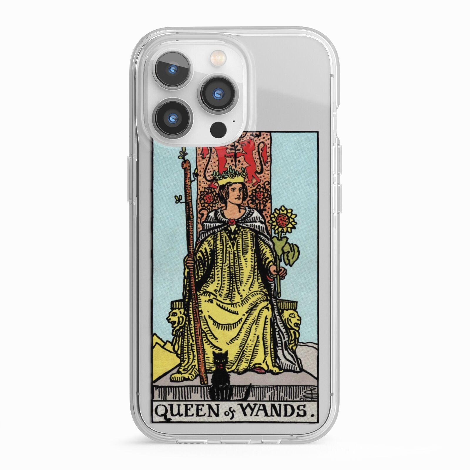 Queen of Wands Tarot Card iPhone 13 Pro TPU Impact Case with White Edges