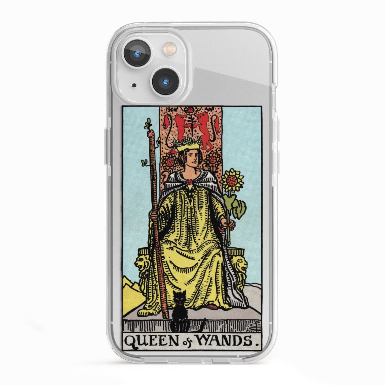 Queen of Wands Tarot Card iPhone 13 TPU Impact Case with White Edges