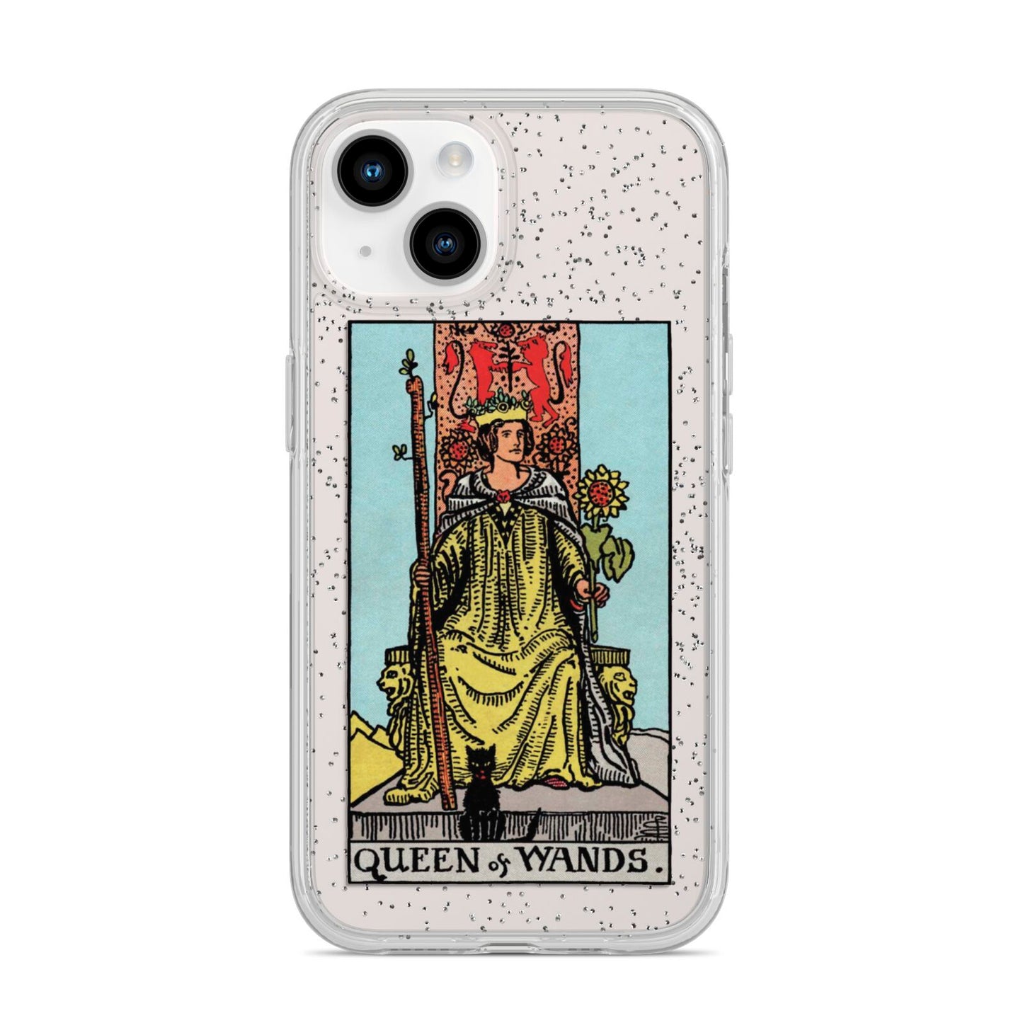 Queen of Wands Tarot Card iPhone 14 Glitter Tough Case Starlight