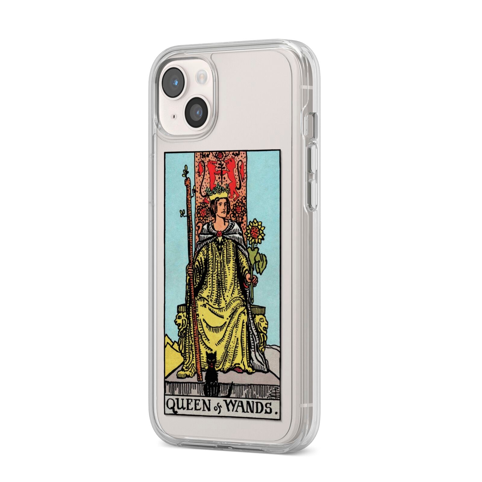 Queen of Wands Tarot Card iPhone 14 Plus Clear Tough Case Starlight Angled Image