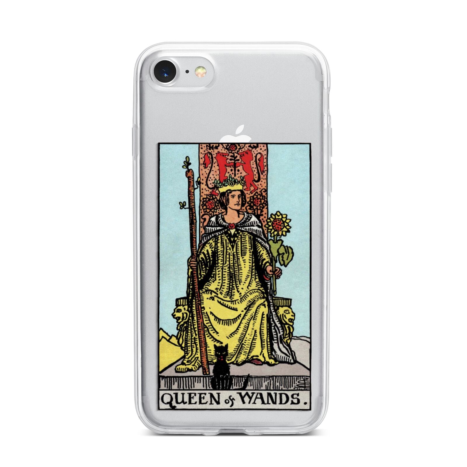 Queen of Wands Tarot Card iPhone 7 Bumper Case on Silver iPhone