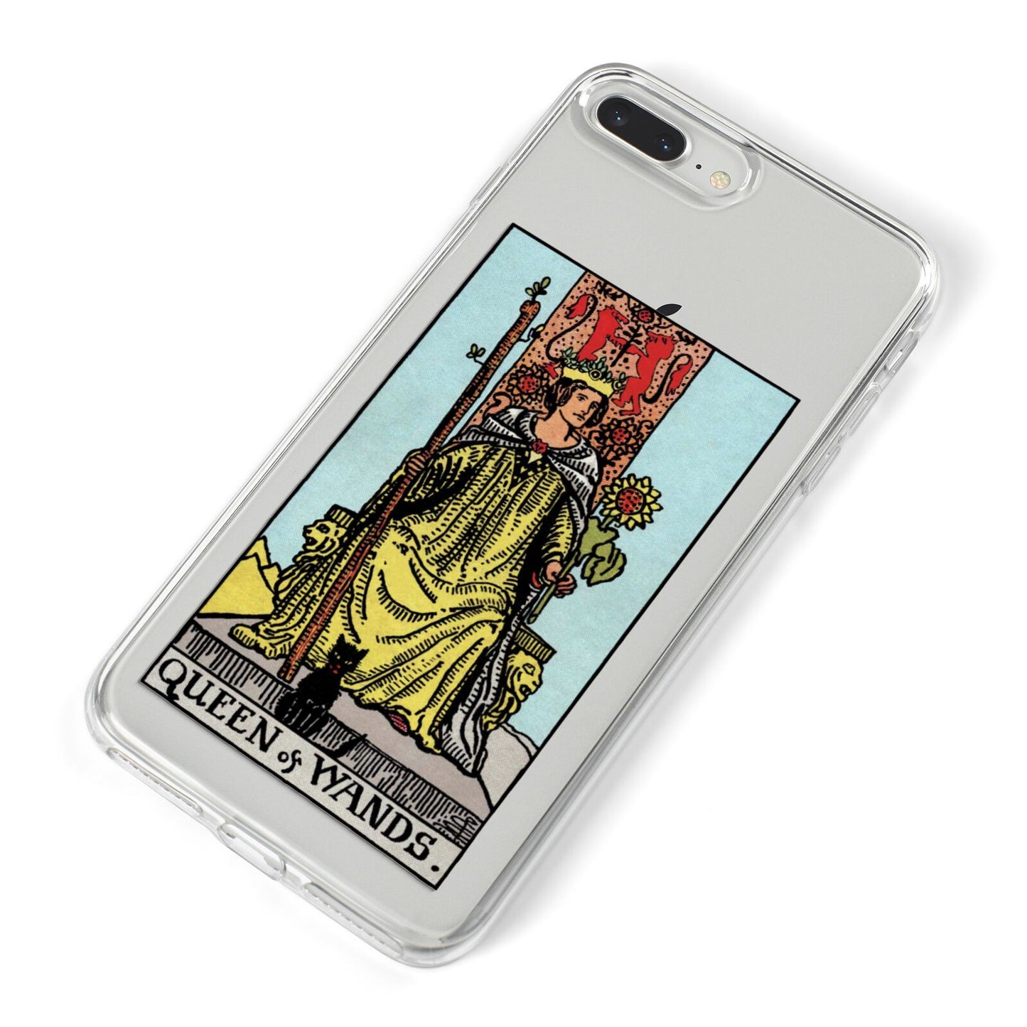Queen of Wands Tarot Card iPhone 8 Plus Bumper Case on Silver iPhone Alternative Image