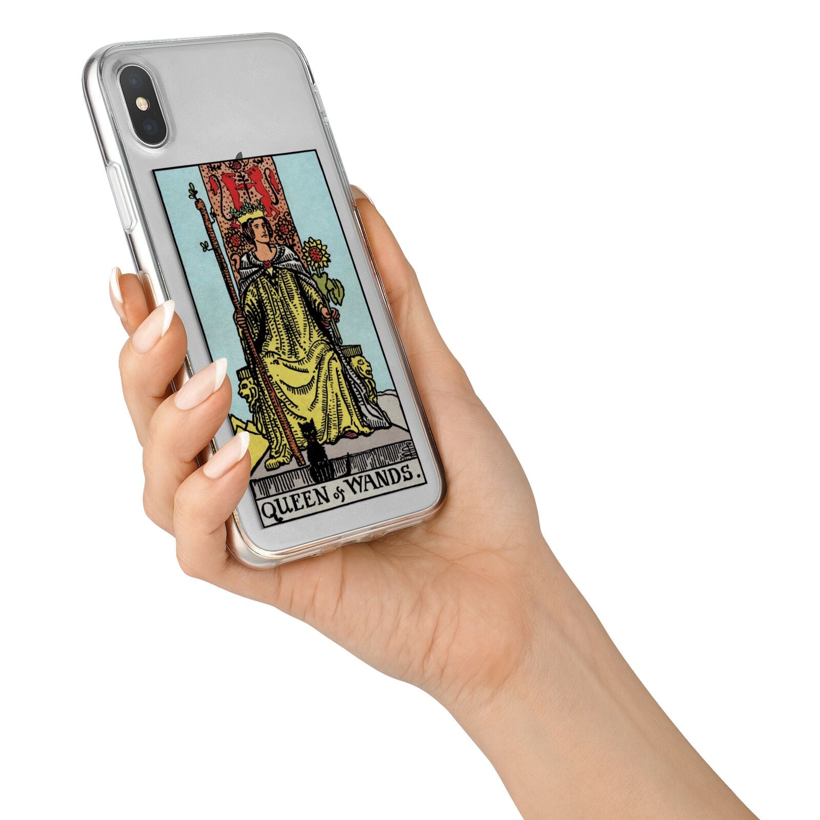 Queen of Wands Tarot Card iPhone X Bumper Case on Silver iPhone Alternative Image 2