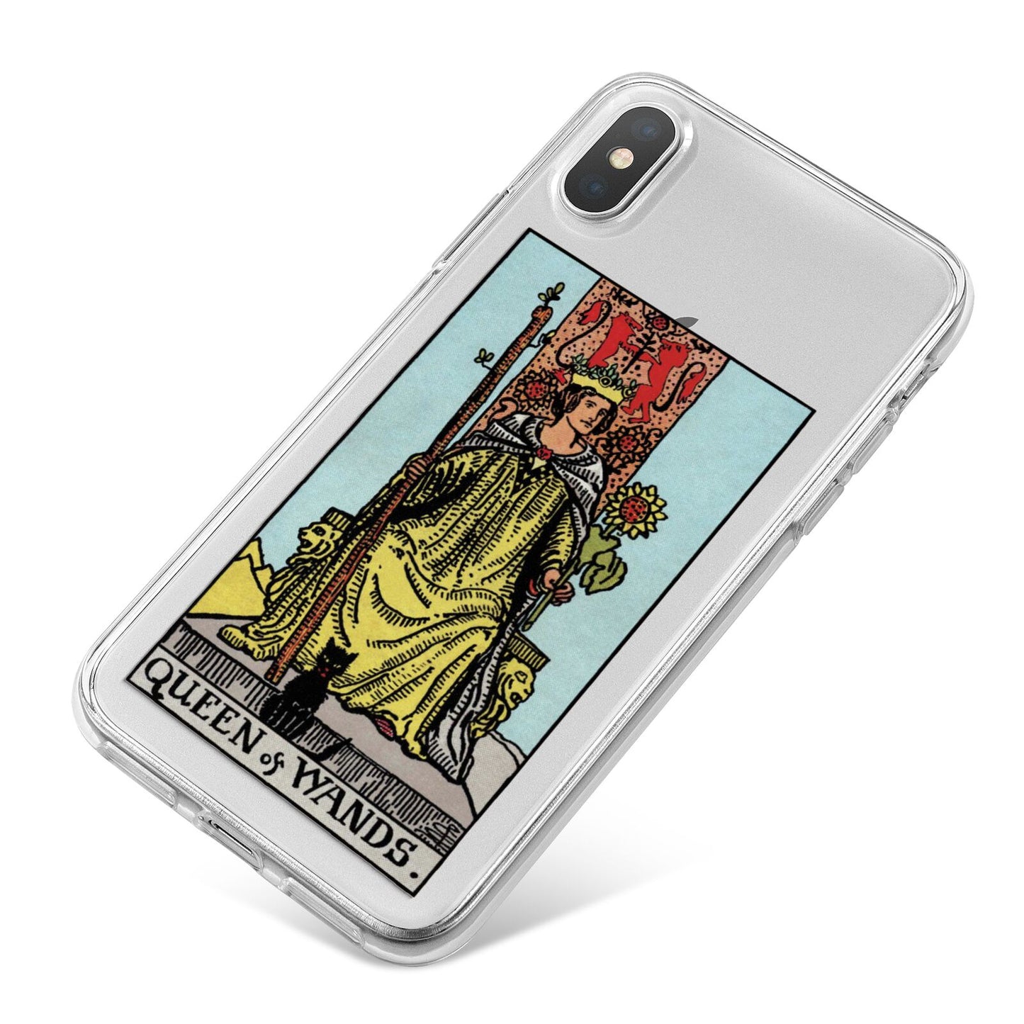 Queen of Wands Tarot Card iPhone X Bumper Case on Silver iPhone