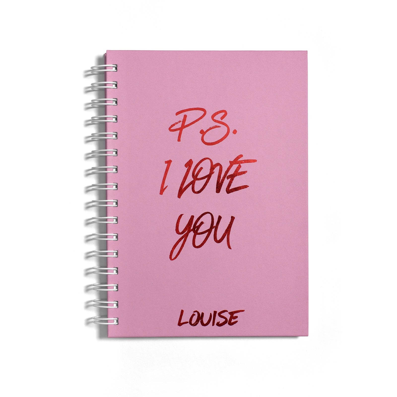 Personalised Red Foil I Love You Notebook