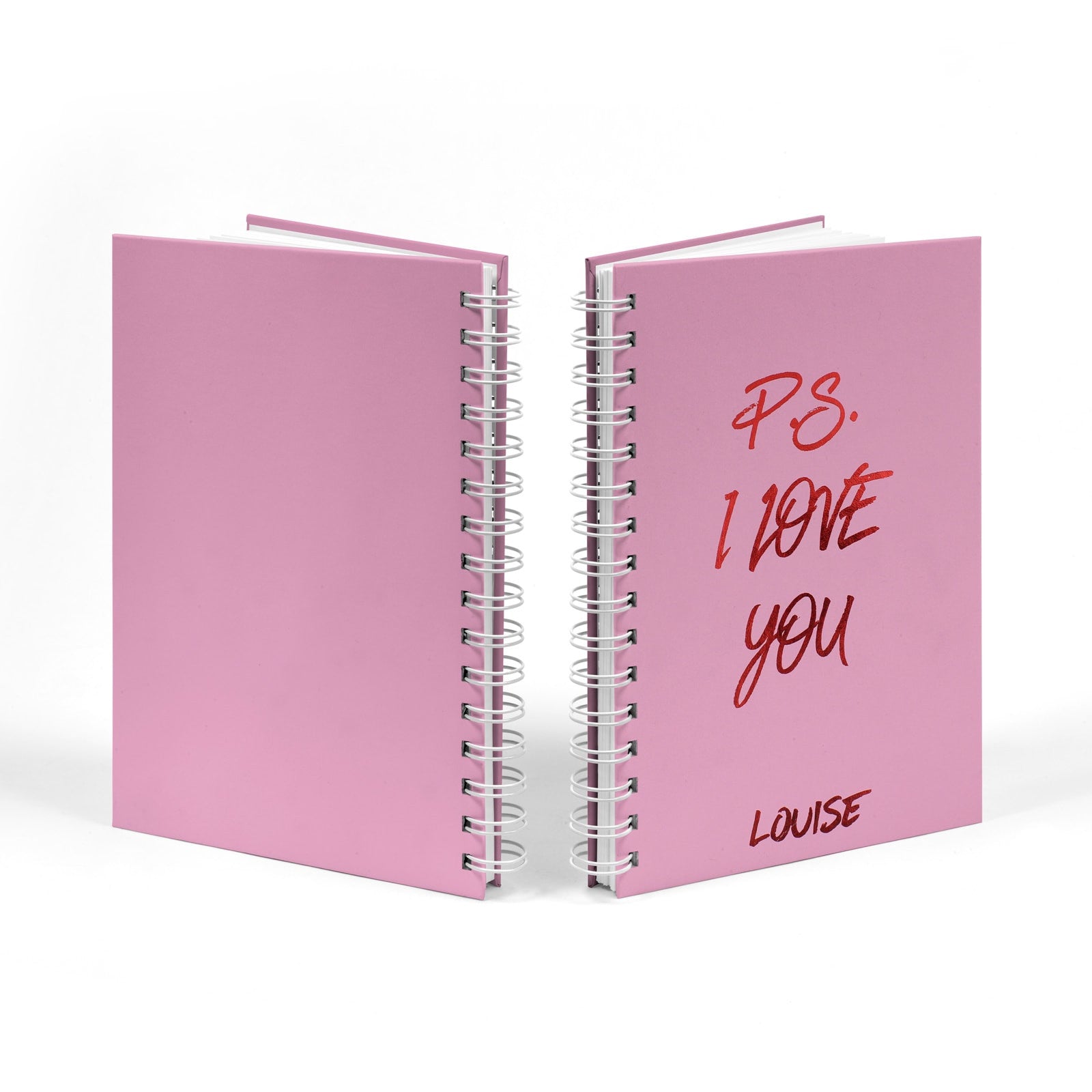 Personalised Red Foil I Love You Notebook Front & Back