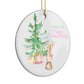 Rabbit First Christmas Circle Decoration Side Angle