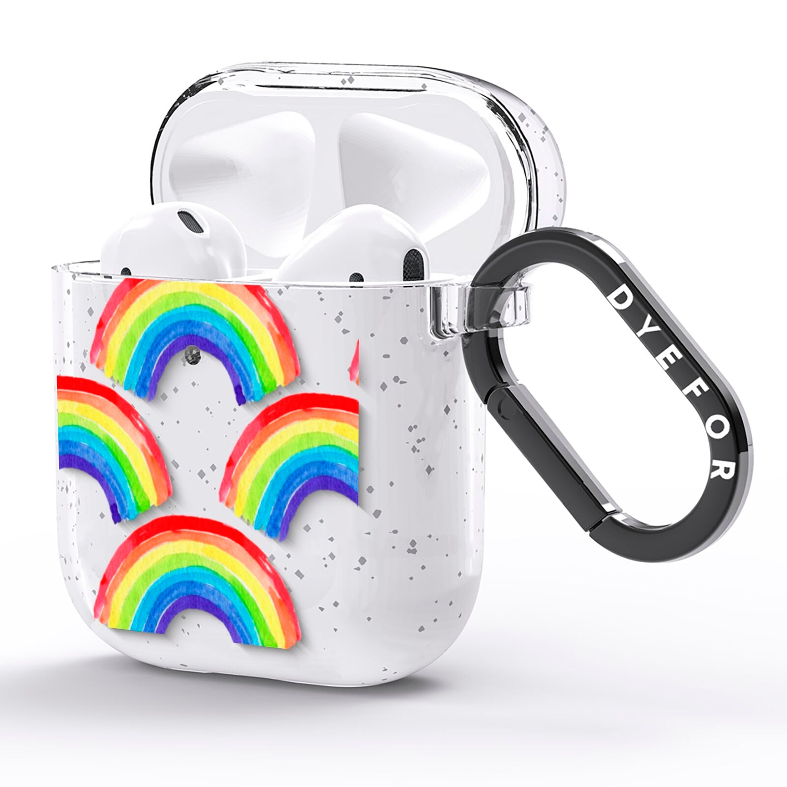 Rainbow AirPods Glitter Case Side Image