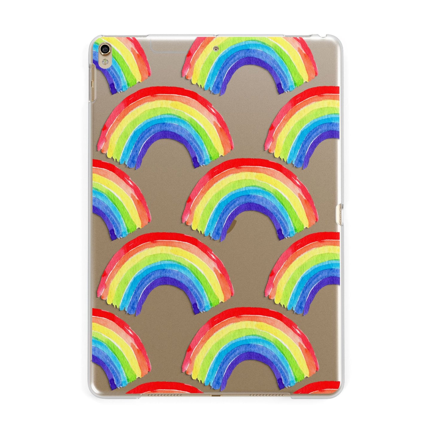 Rainbow Apple iPad Gold Case