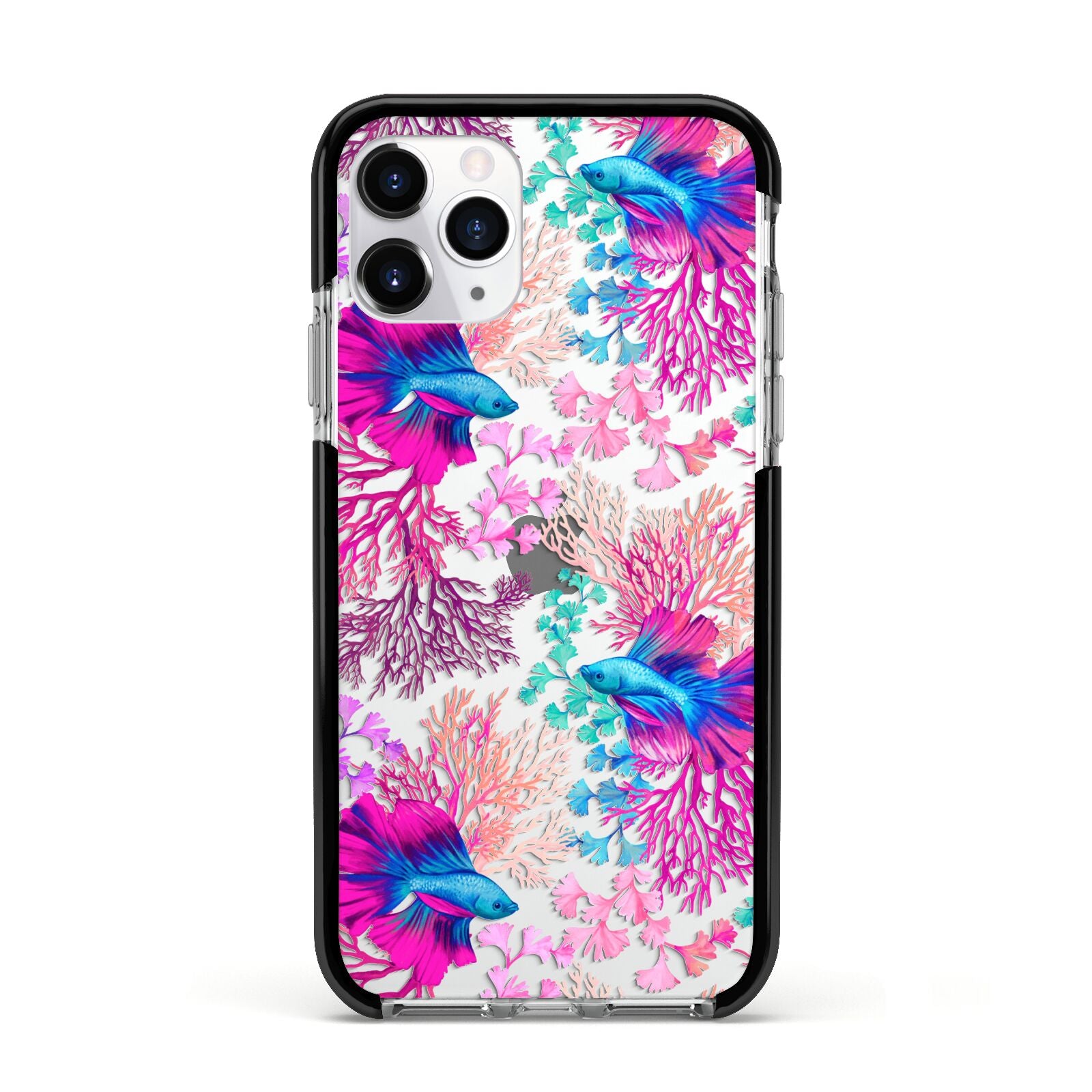 Rainbow Fish Apple iPhone 11 Pro in Silver with Black Impact Case