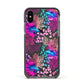 Rainbow Fish Apple iPhone Xs Impact Case Black Edge on Black Phone