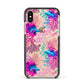 Rainbow Fish Apple iPhone Xs Impact Case Black Edge on Gold Phone
