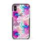 Rainbow Fish Apple iPhone Xs Impact Case Black Edge on Silver Phone