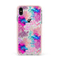 Rainbow Fish Apple iPhone Xs Max Impact Case Pink Edge on Silver Phone