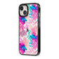 Rainbow Fish iPhone 13 Black Impact Case Side Angle on Silver phone