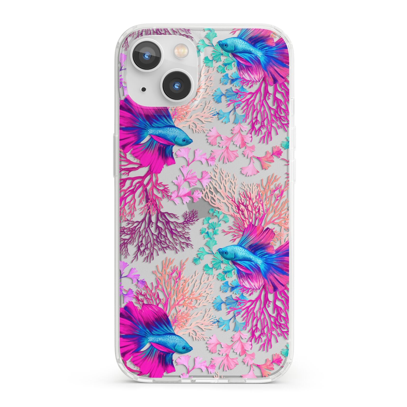 Rainbow Fish iPhone 13 Clear Bumper Case