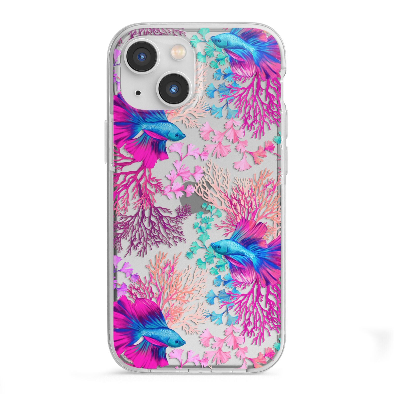 Rainbow Fish iPhone 13 Mini TPU Impact Case with White Edges