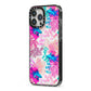 Rainbow Fish iPhone 13 Pro Max Black Impact Case Side Angle on Silver phone