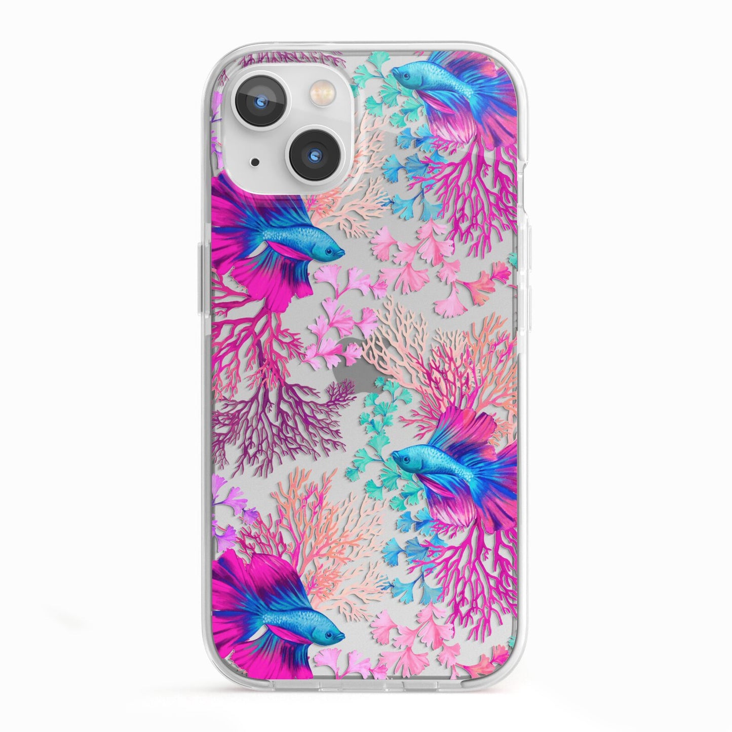 Rainbow Fish iPhone 13 TPU Impact Case with White Edges