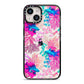Rainbow Fish iPhone 14 Black Impact Case on Silver phone