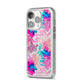 Rainbow Fish iPhone 14 Pro Glitter Tough Case Silver Angled Image