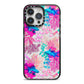 Rainbow Fish iPhone 14 Pro Max Black Impact Case on Silver phone