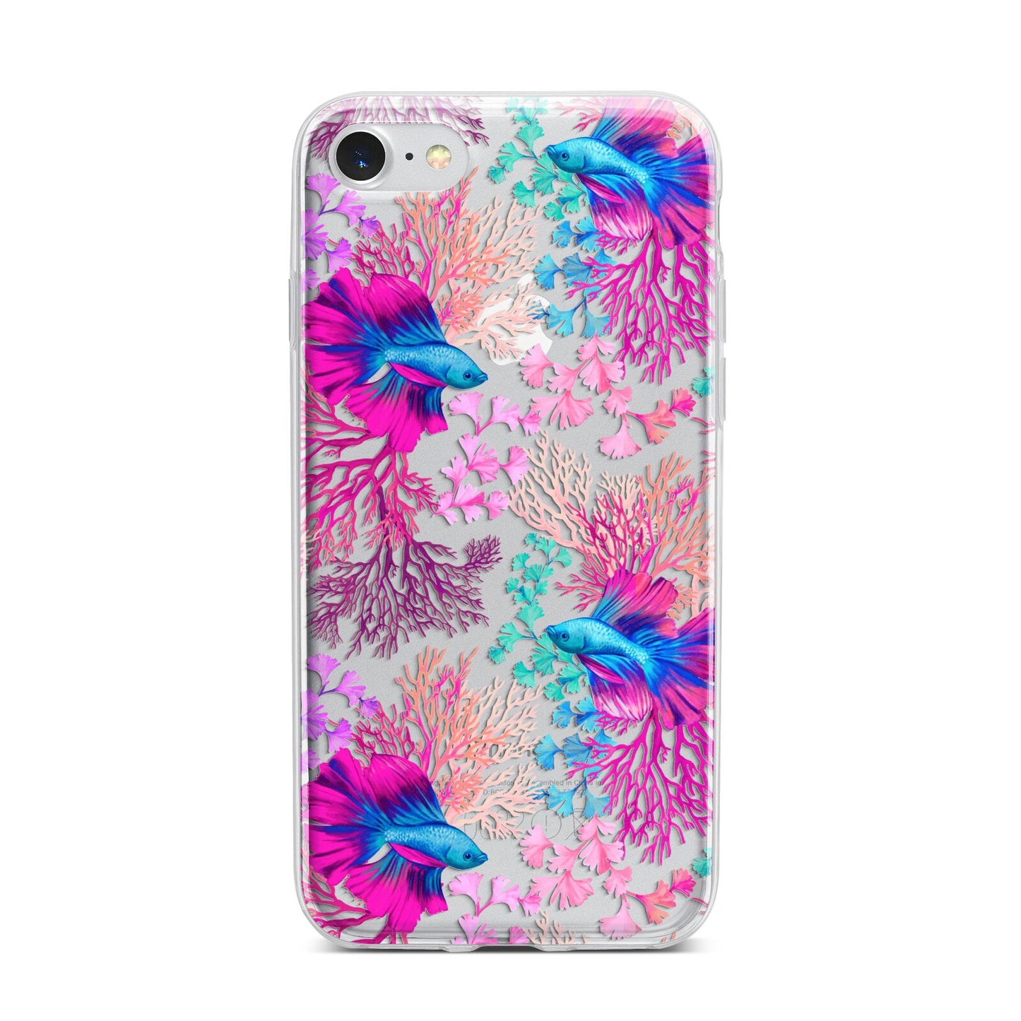 Rainbow Fish iPhone 7 Bumper Case on Silver iPhone