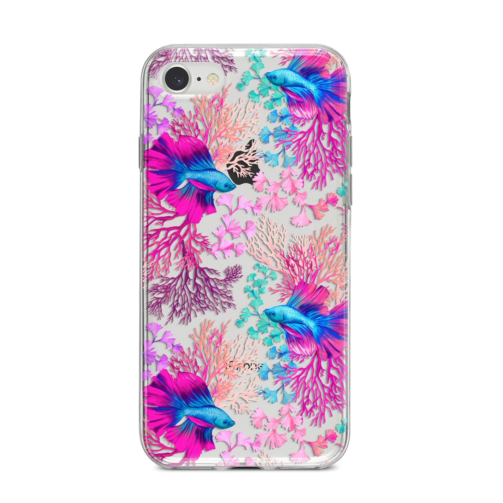 Rainbow Fish iPhone 8 Bumper Case on Silver iPhone