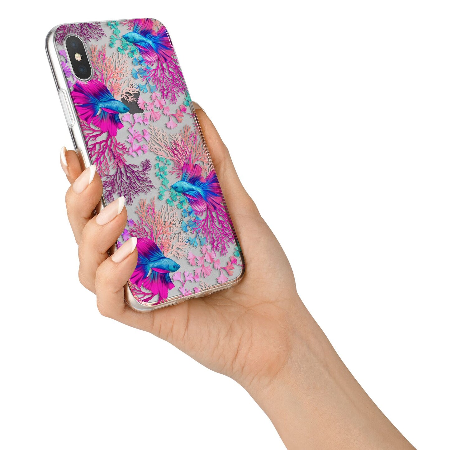 Rainbow Fish iPhone X Bumper Case on Silver iPhone Alternative Image 2