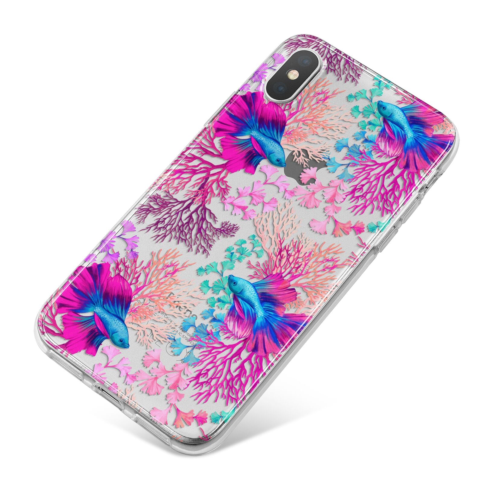 Rainbow Fish iPhone X Bumper Case on Silver iPhone