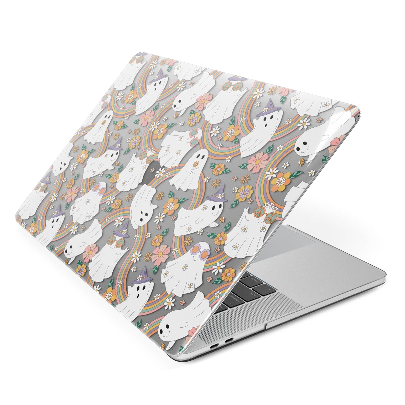 Rainbow Ghost Apple MacBook Case Side View