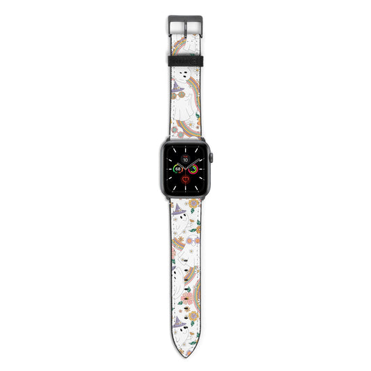 Rainbow Ghost Apple Watch Strap with Space Grey Hardware