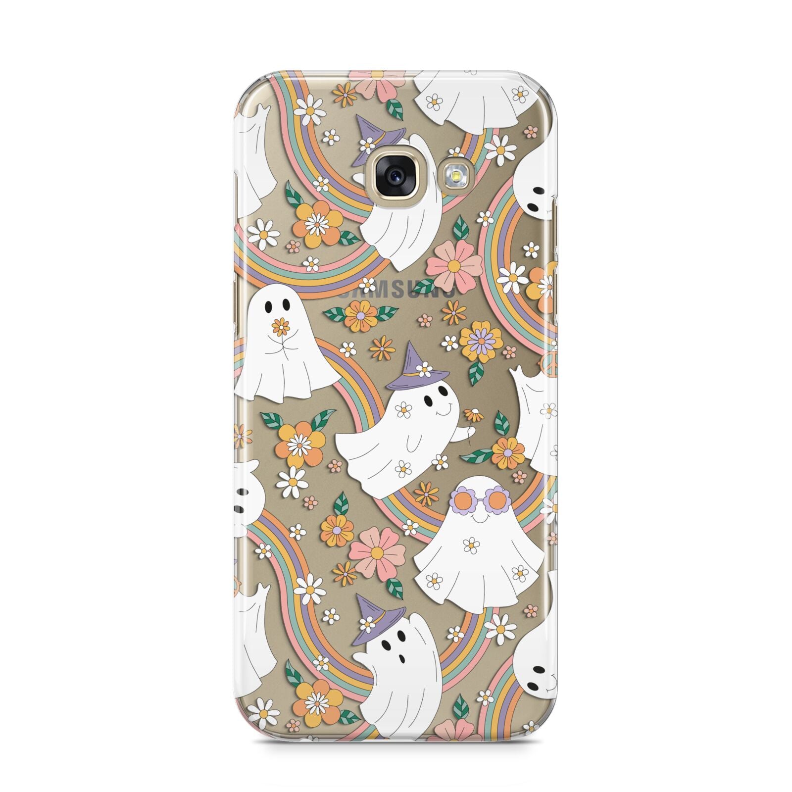 Rainbow Ghost Samsung Galaxy A5 2017 Case on gold phone