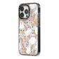 Rainbow Ghost iPhone 13 Pro Black Impact Case Side Angle on Silver phone
