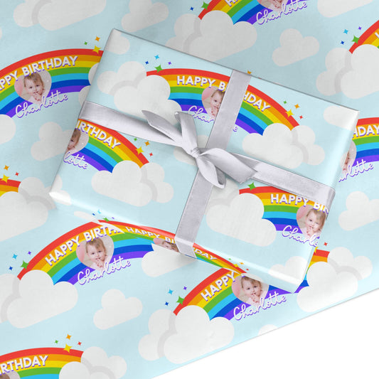 Rainbow Happy Birthday Personalised Custom Wrapping Paper