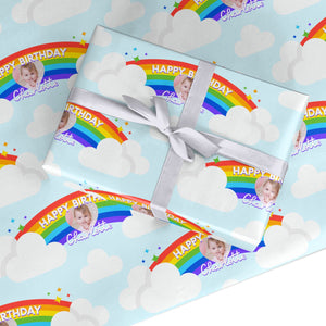Rainbow Happy Birthday Personalised Wrapping Paper