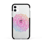 Rainbow Mandala Apple iPhone 11 in White with Black Impact Case